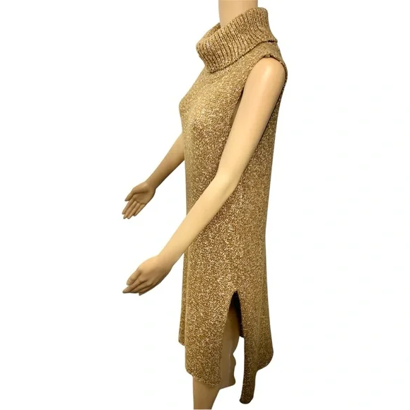 by Anthropologie Turtleneck Sleeveless High-Low Knit Sweater Dress size L - Picture 7 of 13